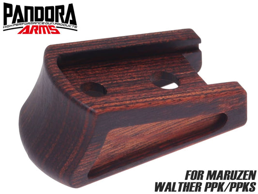 PANDORA ARMS ウッドマガジンベース マルゼン製 ワルサーPPK・PPK/S<チェッカー/ブラウン>