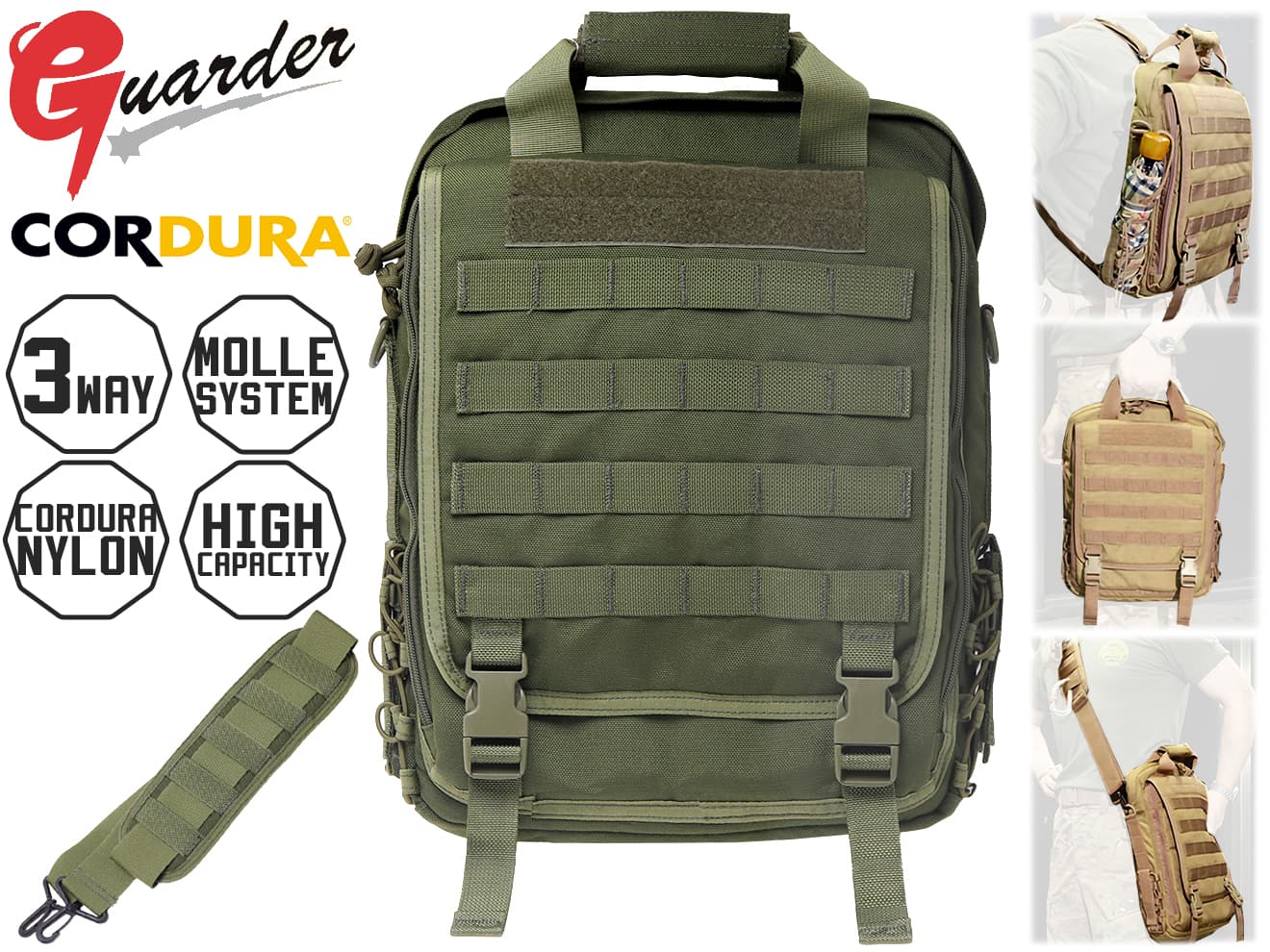 GUARDER 3WAY MOD タクティカルバッグ [ACU / Brown / DegitalDesert / DegitalWoodland / MultiCAM / OD / Woodland]