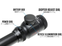 JOL SUPERB 1-4×24 CQCライフルスコープ w /  イルミネーション [レティクル形状：Germanレティクルタイプ / クロスヘアタイプ]