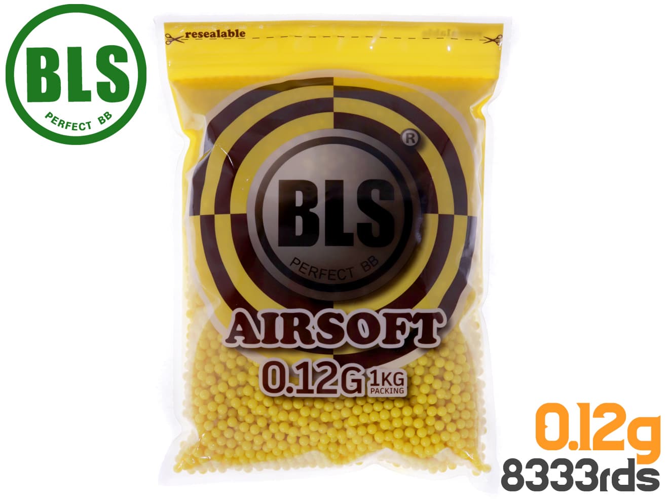 BLS Precision 精密プラスティックBB弾 0.12g 8333発(1kg) [カラー