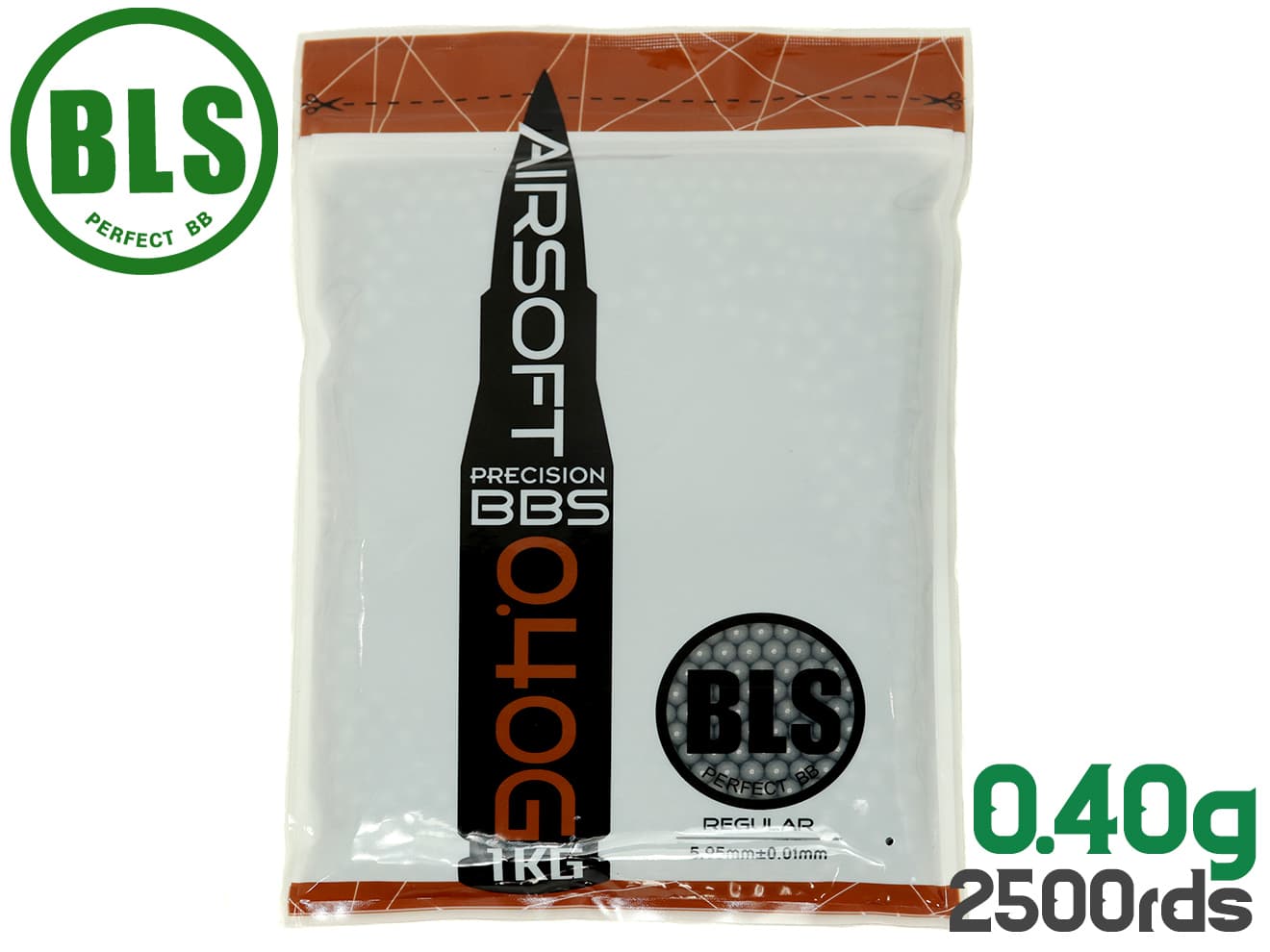 BLS Ultimate Heavy Precision 精密プラスティックBB弾(+SUS) 1kgパック[重さ：0.4g / 0.43g]