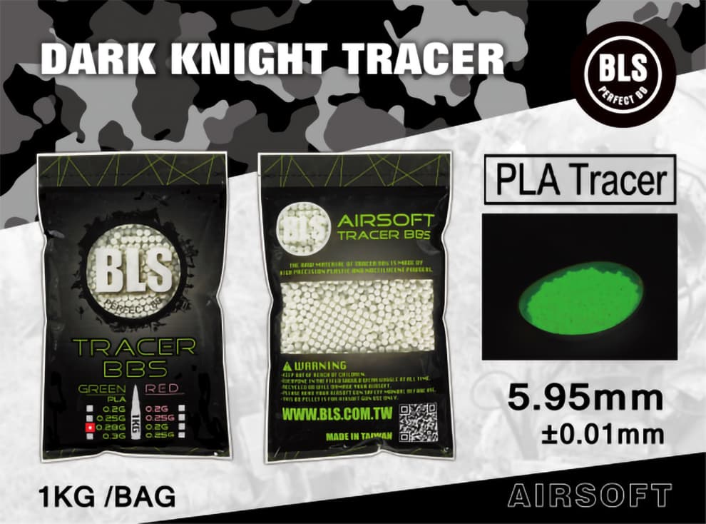 BLS 高品質PLA バイオトレーサーBB弾 グリーン発光 1kgパック [重さ：0.2g / 0.25g / 0.28g / 0.3g / 0.32g]