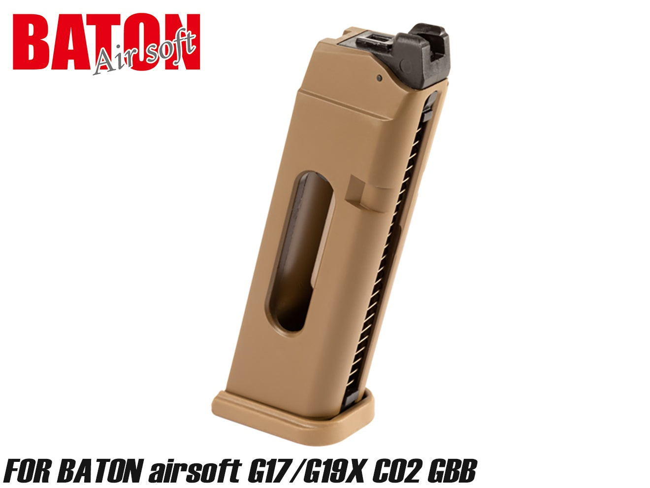 BATON airsoft G19X CO2マガジン TAN