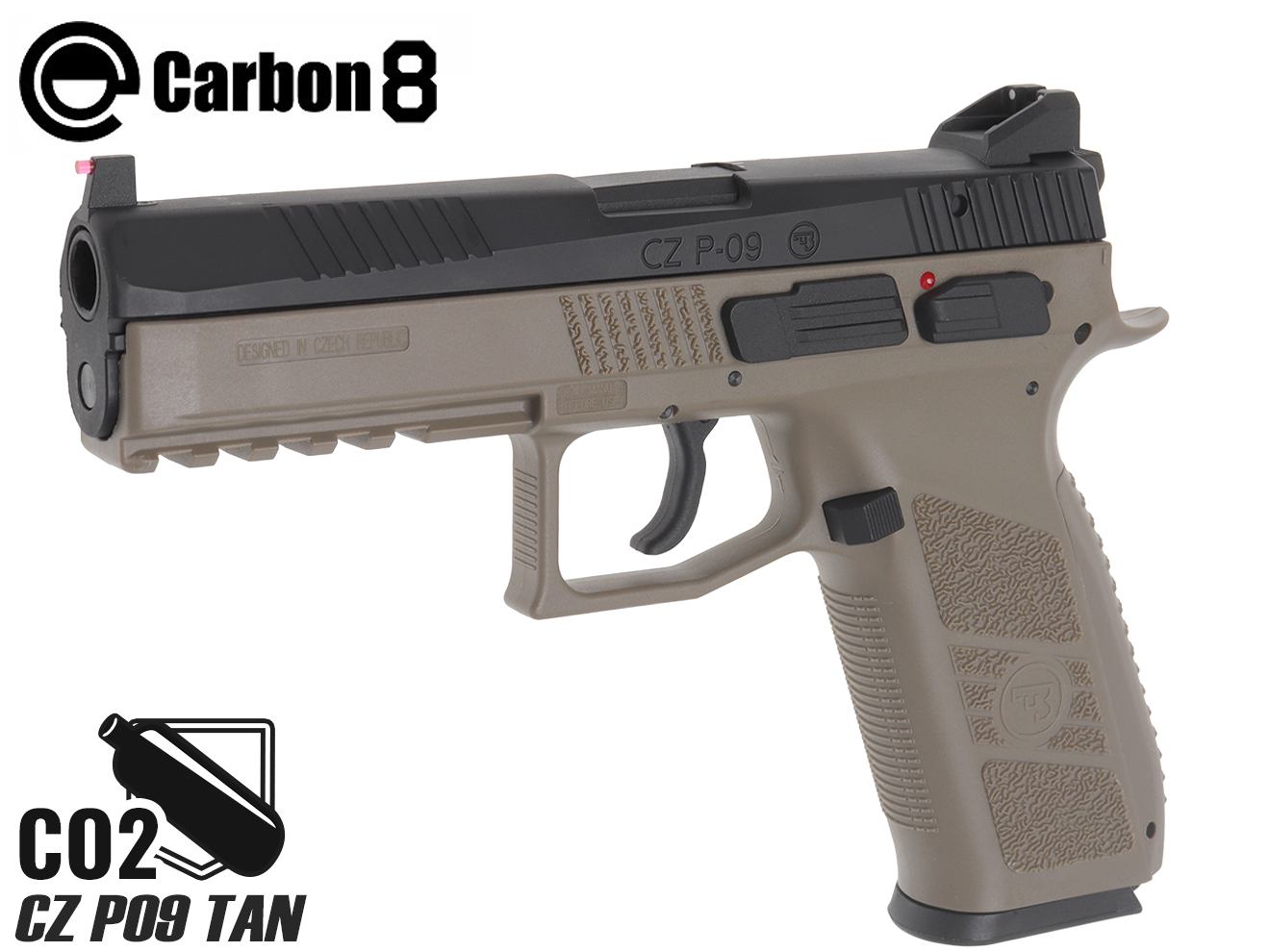 Carbon8 ガスブローバック CZ P09 CO2 ガスガン本体 [カラー：ブラック / TAN]