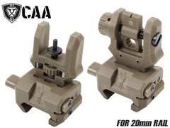 CAA Airsoft FSS フリップアップ サイトセット for 20mmレール [カラー：BK / DE]