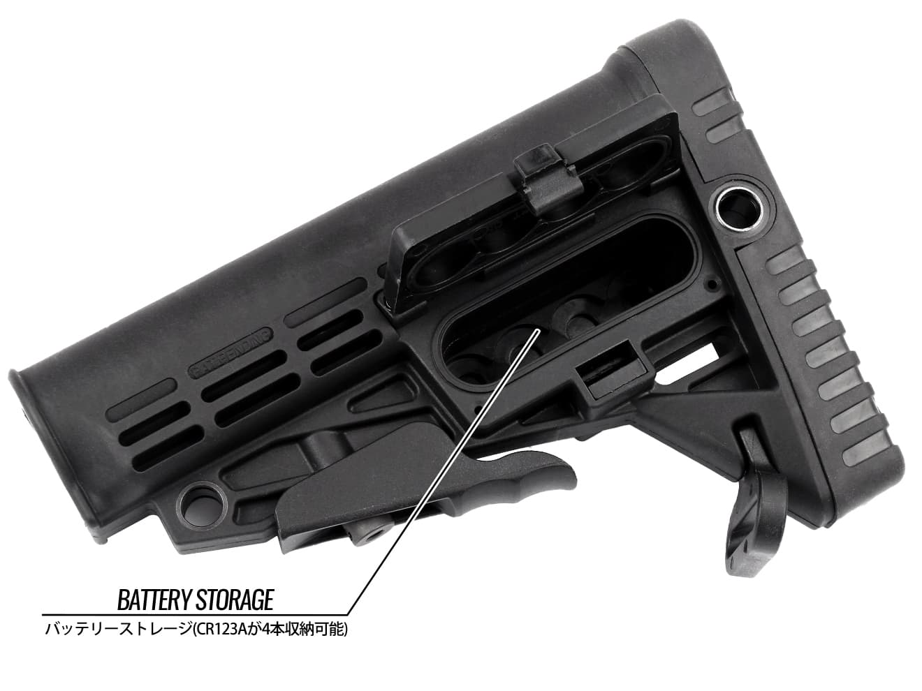 CAA-STK-003BK　CAA Airsoft CBS+ACP コラシブルバットストック+アジャスタブルチークレスト for M4 CAD-STOCK-01-BK