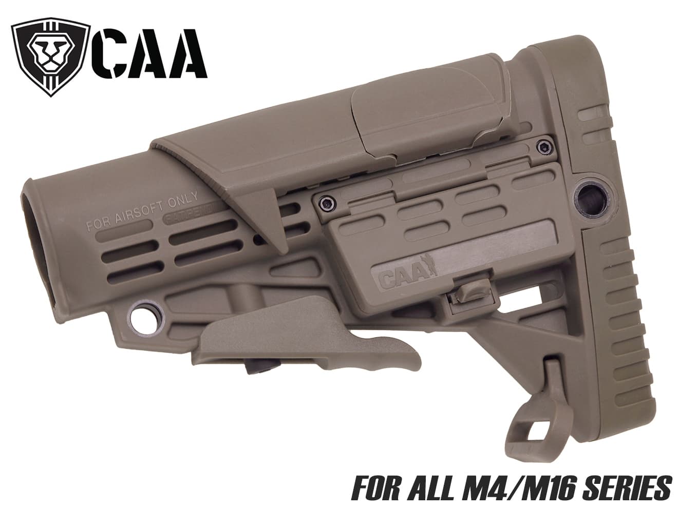 CAA Airsoft CBS+ACP コラシブルバットストック+アジャスタブルチークレスト for M4 [カラー：BK / DE]