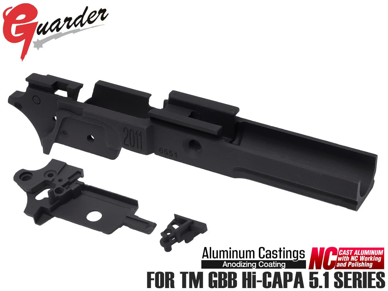 GUARDER アルミ 軽量ミッドフレーム for TM GBB Hi-CAPA5.1 [タイプ：NO MARKING / INFINITY / STI 2011 / SVI]