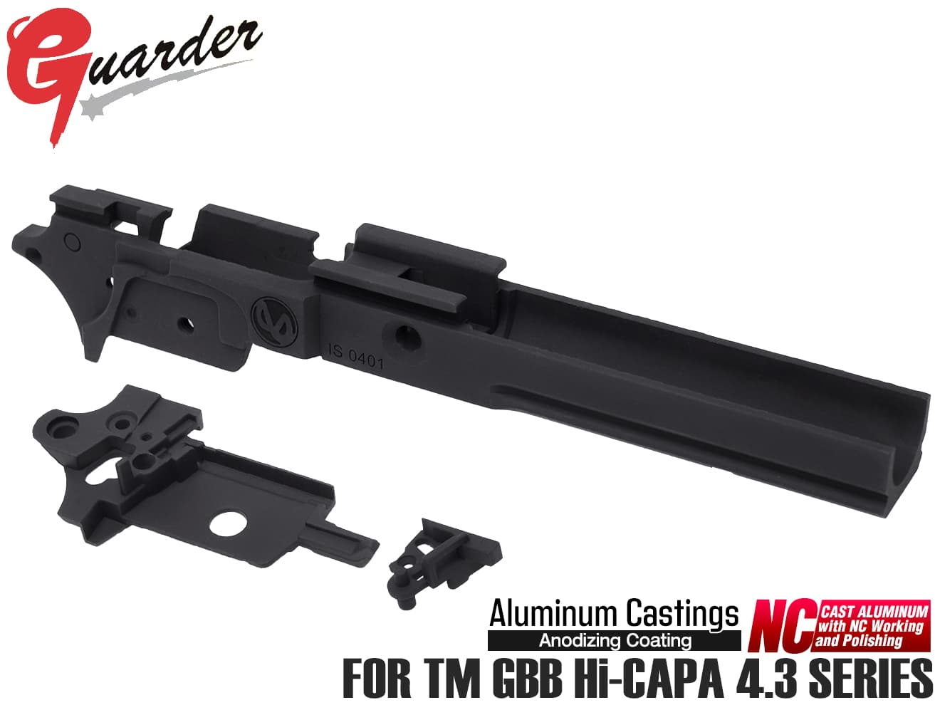 GUARDER アルミ 軽量ミッドフレーム for TM GBB Hi-CAPA4.3 [タイプ：NO MARKING / INFINITY / STI 2011 / SVI]