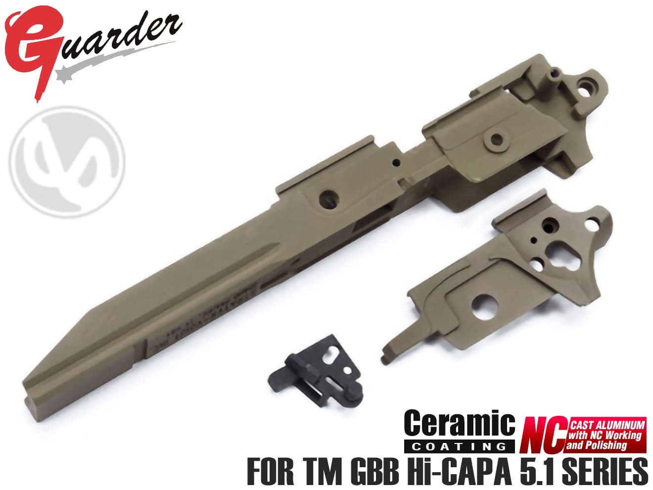 GUARDER アルミ 軽量ミッドフレーム ゴールドマッチタイプ for TM GBB Hi-CAPA5.1 [タイプ：NO MARKING / INFINITY / STI 2011 / SVI]