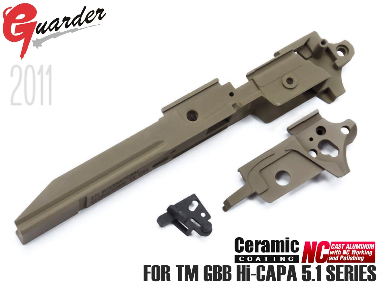 GUARDER アルミ 軽量ミッドフレーム ゴールドマッチタイプ for TM GBB Hi-CAPA5.1 [タイプ：NO MARKING / INFINITY / STI 2011 / SVI]