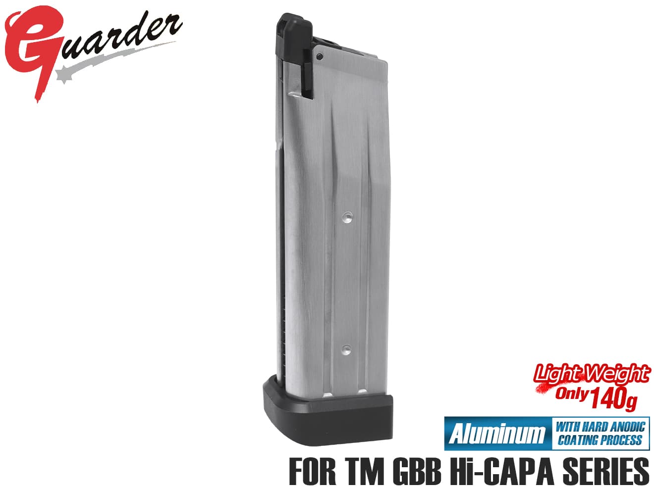 GUARDER ライトウェイト アルミマガジンCOMP ノーマーク Hi-CAPAシリーズ [カラー：BK / SV]