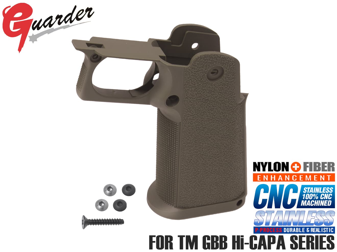 GUARDER ナイロン+ファイバー 強化グリップ スタンダードデザイン Hi-CAPAシリーズ [カラー：BK / FDE]