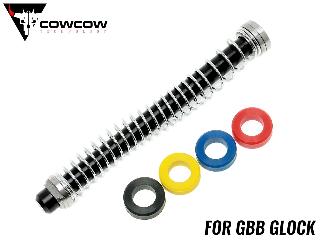 COWCOW TECHNOLOGY ステンレス リコイルスプリングガイド 東京マルイ GBB G17 / G18C / G22 / G34 [カラー：シルバー / TiALNブラック / TiNゴールド]