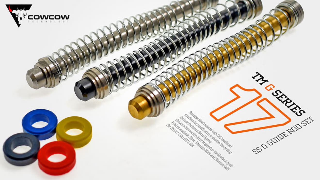 COWCOW TECHNOLOGY ステンレス リコイルスプリングガイド 東京マルイ GBB G17 / G18C / G22 / G34 [カラー：シルバー / TiALNブラック / TiNゴールド]