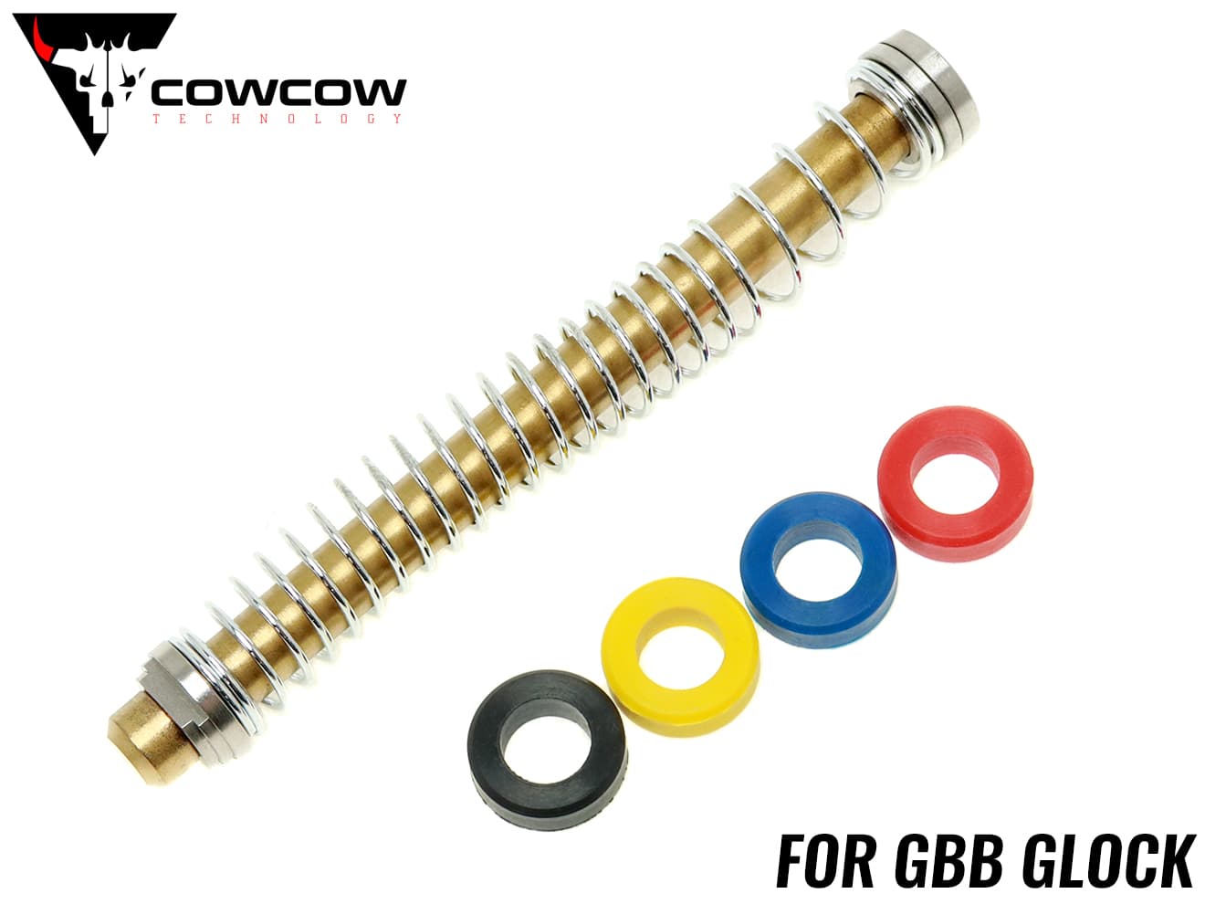COWCOW TECHNOLOGY ステンレス リコイルスプリングガイド 東京マルイ GBB G17 / G18C / G22 / G34 [カラー：シルバー / TiALNブラック / TiNゴールド]