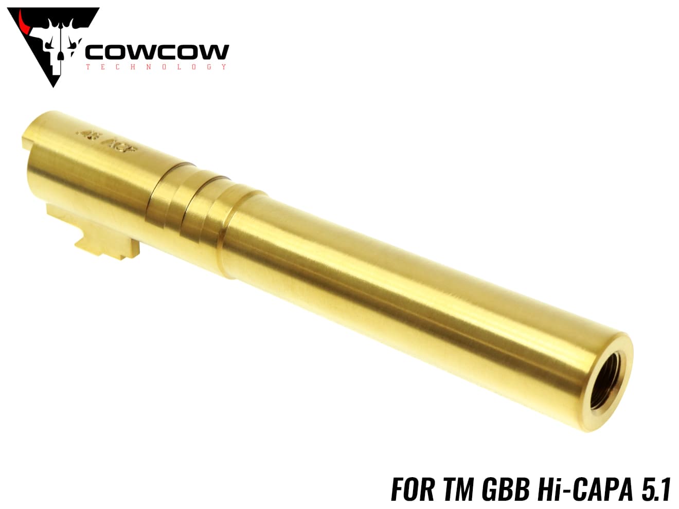 COWCOW TECHNOLOGY OB1 ステンレス スレッドアウターバレル .45ACP TM Hi-CAPA5.1 [カラー：シルバー / TiALNブラック / TiNゴールド]