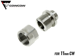 COWCOW TECHNOLOGY A01 サイレンサーアダプター TiALN (11mm正ネジ→14mm逆ネジ♂) [カラー：ブラック / シルバー / ゴールド / レインボー]