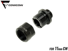 COWCOW TECHNOLOGY A01 サイレンサーアダプター TiALN (11mm正ネジ→14mm逆ネジ♂) [カラー：ブラック / シルバー / ゴールド / レインボー]