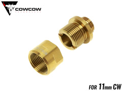 COWCOW TECHNOLOGY A01 サイレンサーアダプター TiALN (11mm正ネジ→14mm逆ネジ♂) [カラー：ブラック / シルバー / ゴールド / レインボー]