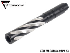 COWCOW TECHNOLOGY Tornado ステンレス スレッドアウターバレル .45ACP TM Hi-CAPA5.1 [カラー：シルバー / TiALNブラック / TiNゴールド]