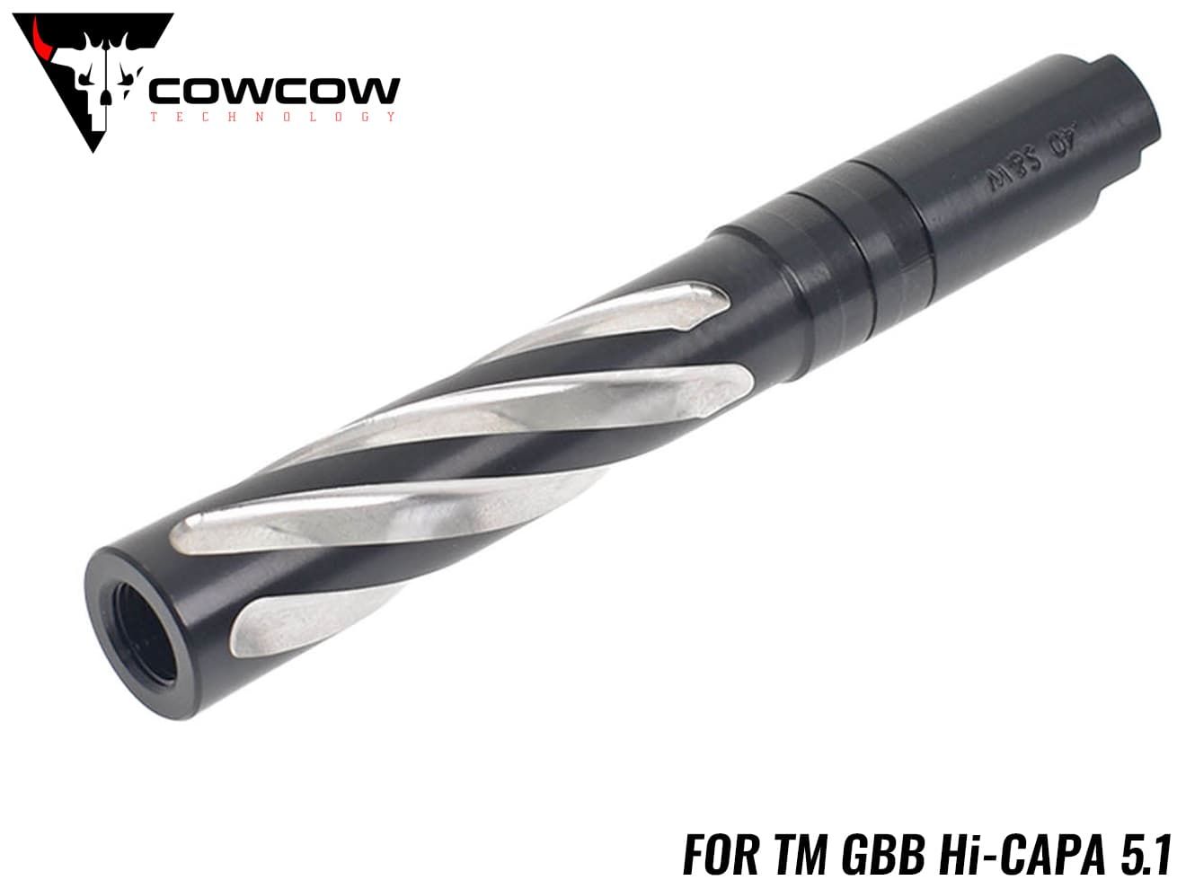 COWCOW TECHNOLOGY Tornado ステンレス スレッドアウターバレル .40S&W TM Hi-CAPA5.1 [カラー：シルバー / TiALNブラック / TiNゴールド]