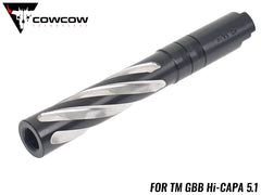 COWCOW TECHNOLOGY Tornado ステンレス スレッドアウターバレル .40S&W TM Hi-CAPA5.1 [カラー：シルバー / TiALNブラック / TiNゴールド]
