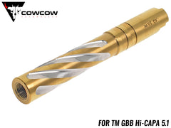 COWCOW TECHNOLOGY Tornado ステンレス スレッドアウターバレル .40S&W TM Hi-CAPA5.1 [カラー：シルバー / TiALNブラック / TiNゴールド]