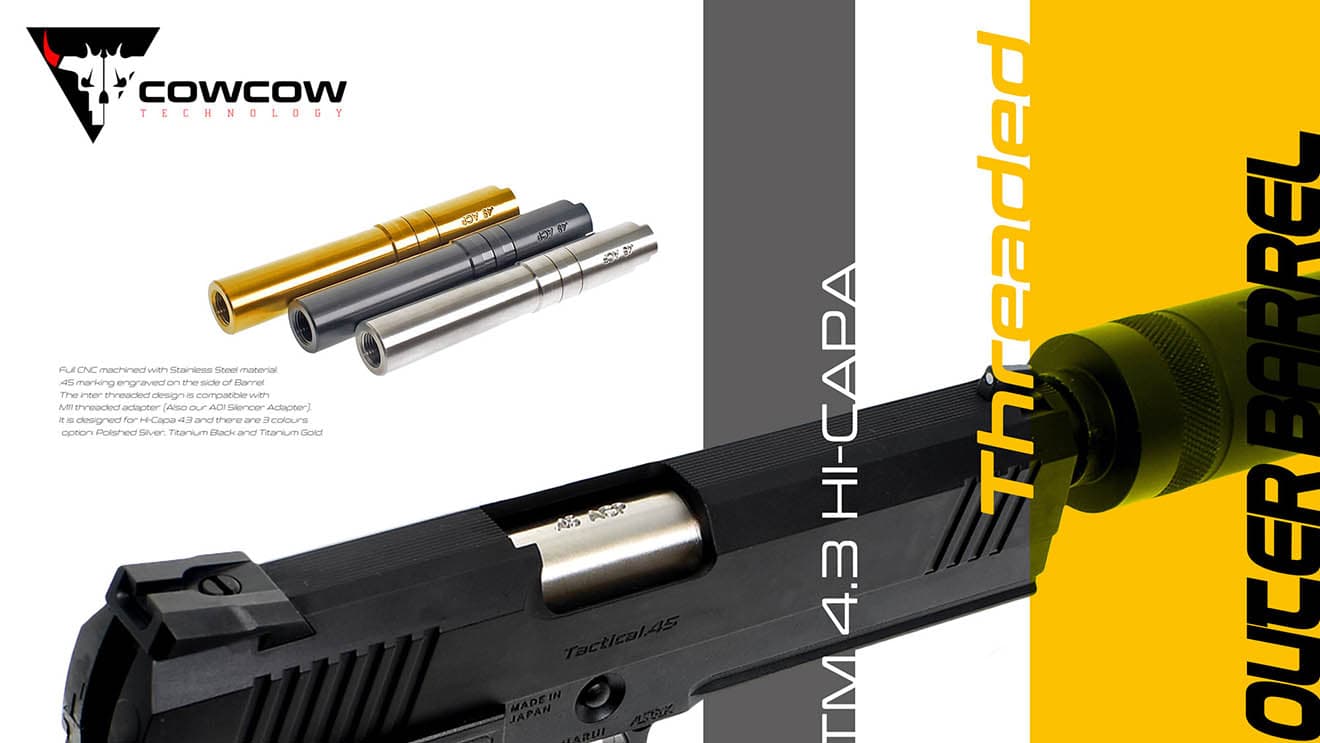 COWCOW TECHNOLOGY ステンレス スレッドアウターバレル .45ACP TM Hi