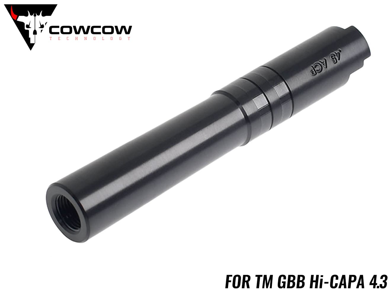 COWCOW TECHNOLOGY ステンレス スレッドアウターバレル .45ACP TM Hi-CAPA4.3 [カラー：シルバー / TiALNブラック / TiNゴールド]