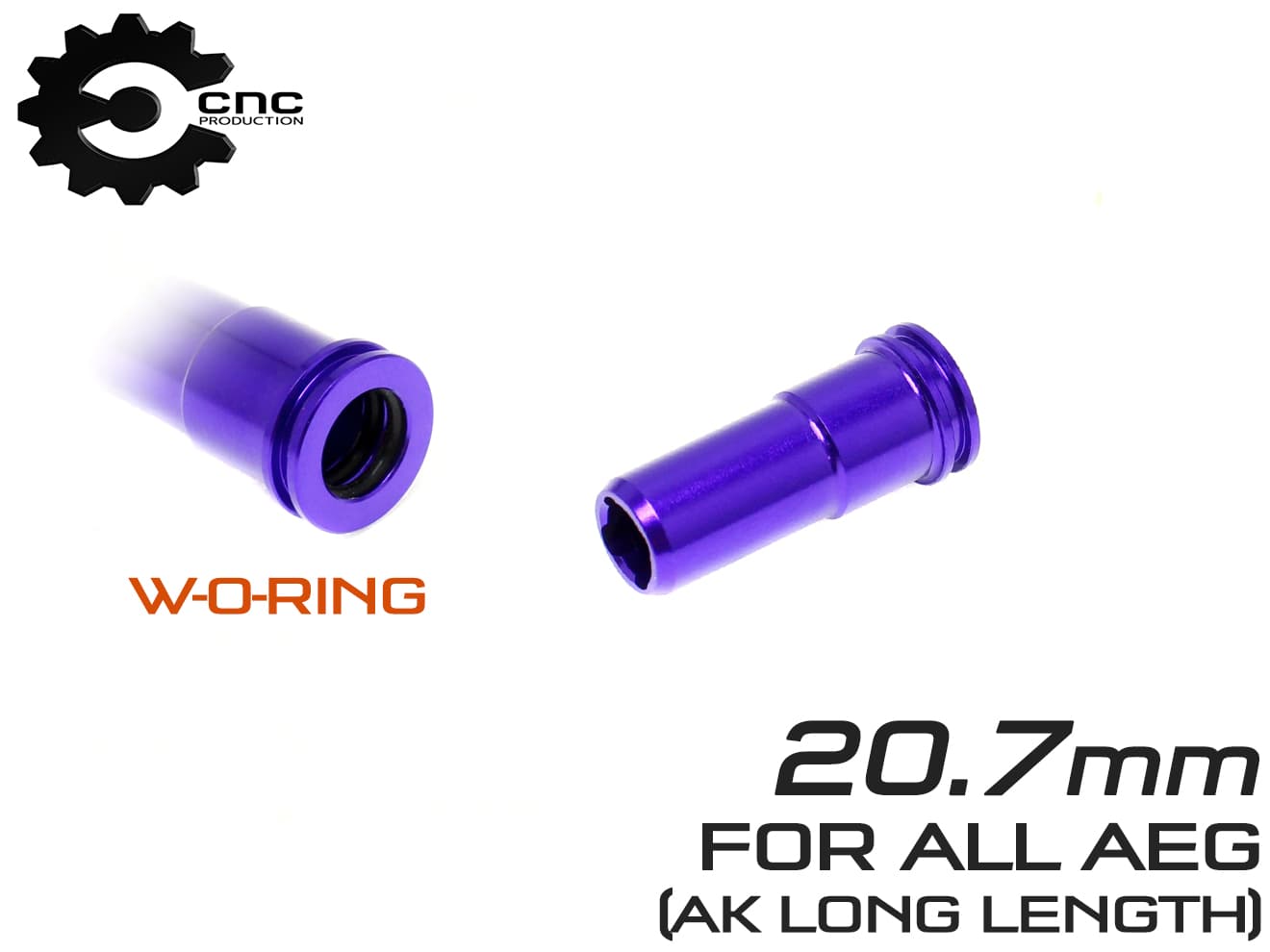 CNC Production CNC アルミエアシールノズル ダブルOリング  [長さ：19.7mm / 21.4mm / 20.7mm]