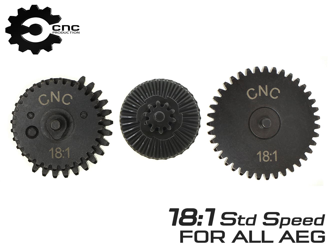 CNC Production スチールCNCギアセット [ギア比：18：1スタンダード / 13：1ハイスピード / 16：1ハイスピード / 32：1ハイトルク / 12：1ハイスピード]