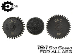 CNC Production スチールCNCギアセット [ギア比：18：1スタンダード / 13：1ハイスピード / 16：1ハイスピード / 32：1ハイトルク / 12：1ハイスピード]