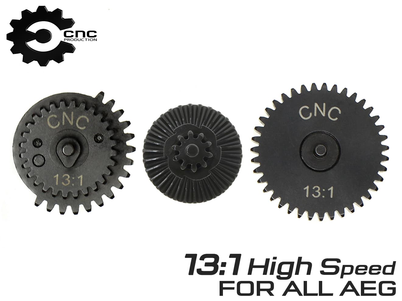 CNC Production スチールCNCギアセット [ギア比：18：1スタンダード / 13：1ハイスピード / 16：1ハイスピード / 32：1ハイトルク / 12：1ハイスピード]