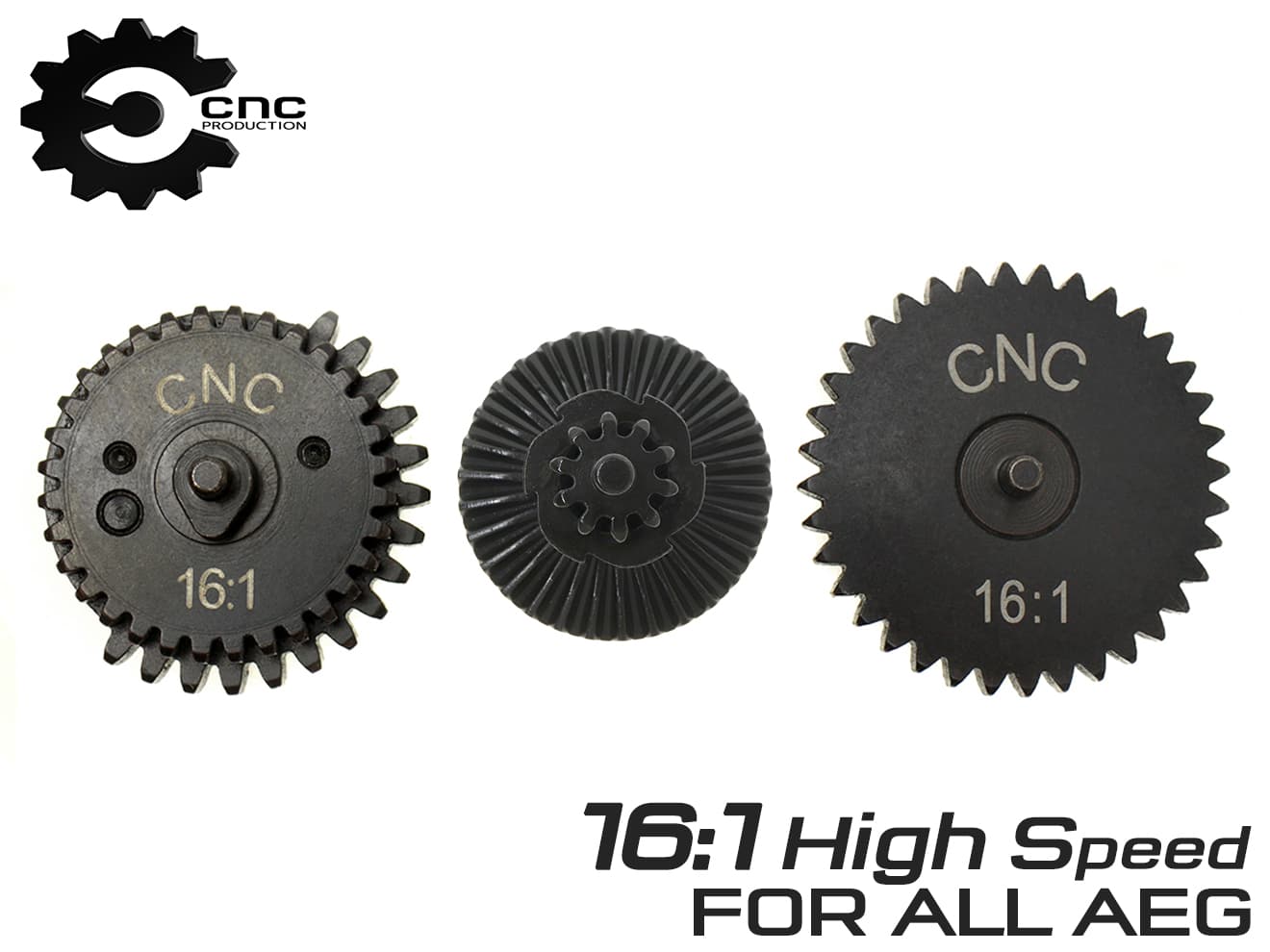 CNC Production スチールCNCギアセット [ギア比：18：1スタンダード / 13：1ハイスピード / 16：1ハイスピード / 32：1ハイトルク / 12：1ハイスピード]