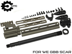 CNC Production アルミCNC MRE M-LOKレールエクステンションKIT WE GBB SCARシリーズ [カラー：ブラック / DE]