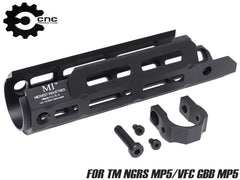 CNC Production アルミCNC MIスタイル M-LOK レールハンドガード for TM EBB MP5/UMAREX&VFC GBB MP5