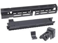 CNC Production JM アルミCNC M-LOK ハンドガード w/ レールドガスチューブ for GHK/マルイ GBB AK [サイズ：6.1インチ / 10.64インチ / 14.25インチ]