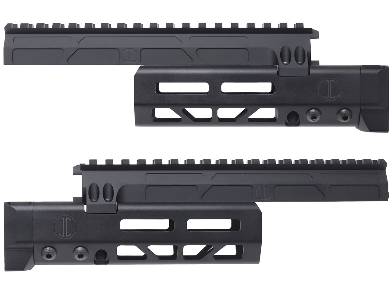 CNC Production JM アルミCNC M-LOK ハンドガード w/ レールドガスチューブ for GHK/マルイ GBB AK [サイズ：6.1インチ / 10.64インチ / 14.25インチ]