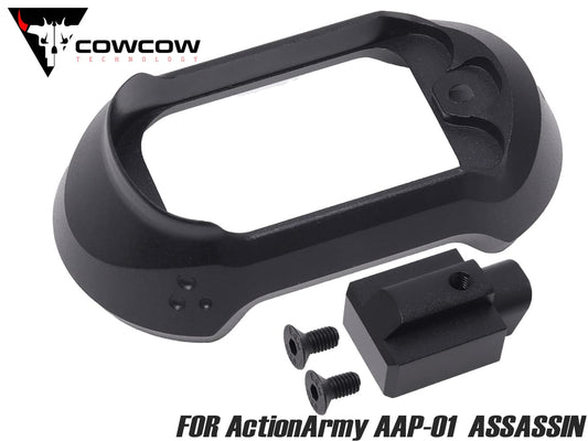COWCOW TECHNOLOGY アルミCNC T01 マグウェル for ActionArmy AAP-01 [カラー：ブラック / シルバー]