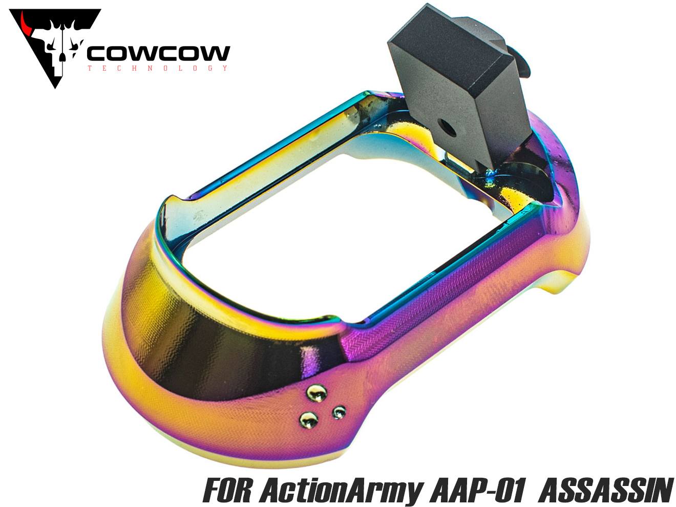COWCOW TECHNOLOGY アルミCNC T01 マグウェル for ActionArmy AAP-01 [カラー：ブラック / シルバー / ゴールド / レッド / ブルー / レインボー]