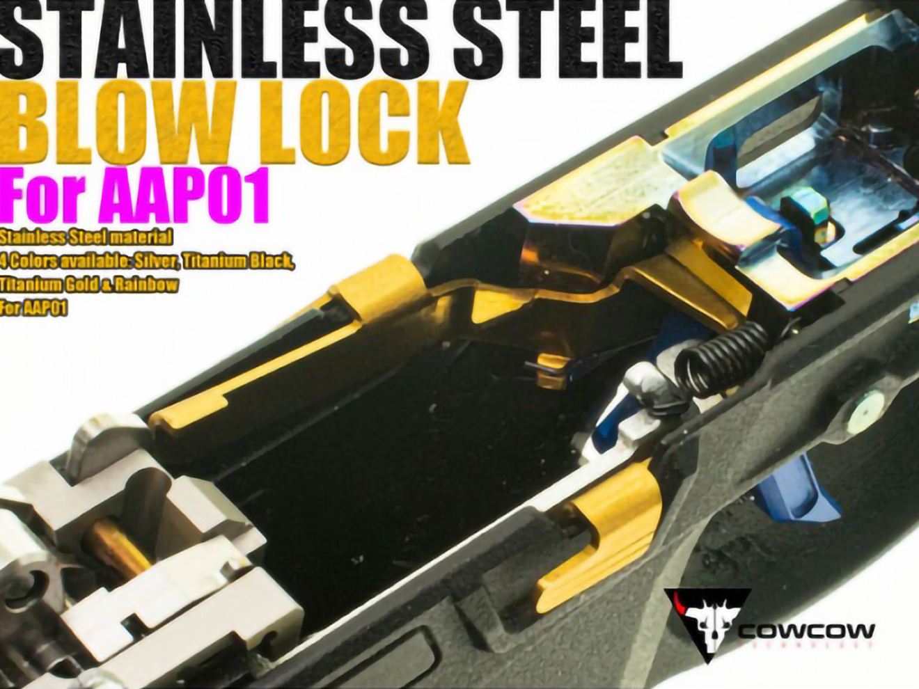 COWCOW TECHNOLOGY ステンレス ボルトキャッチ for ActionArmy AAP-01 [カラー：ブラック / シルバー]