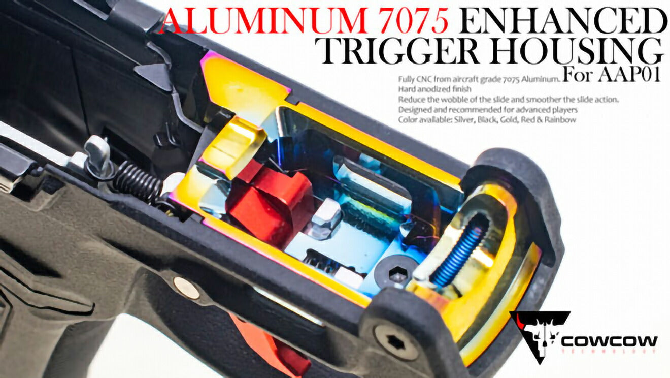COWCOW TECHNOLOGY A7075 CNC 強化トリガーハウジング for ActionArmy AAP-01 [カラー：ブラック / シルバー / ゴールド / レッド / レインボー]