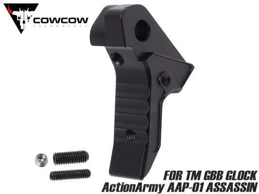 COWCOW TECHNOLOGY A6061 CNC アジャスタブルトリガー for TM GBB GLOCK/AA AAP-01 [カラー：ブラック / シルバー]