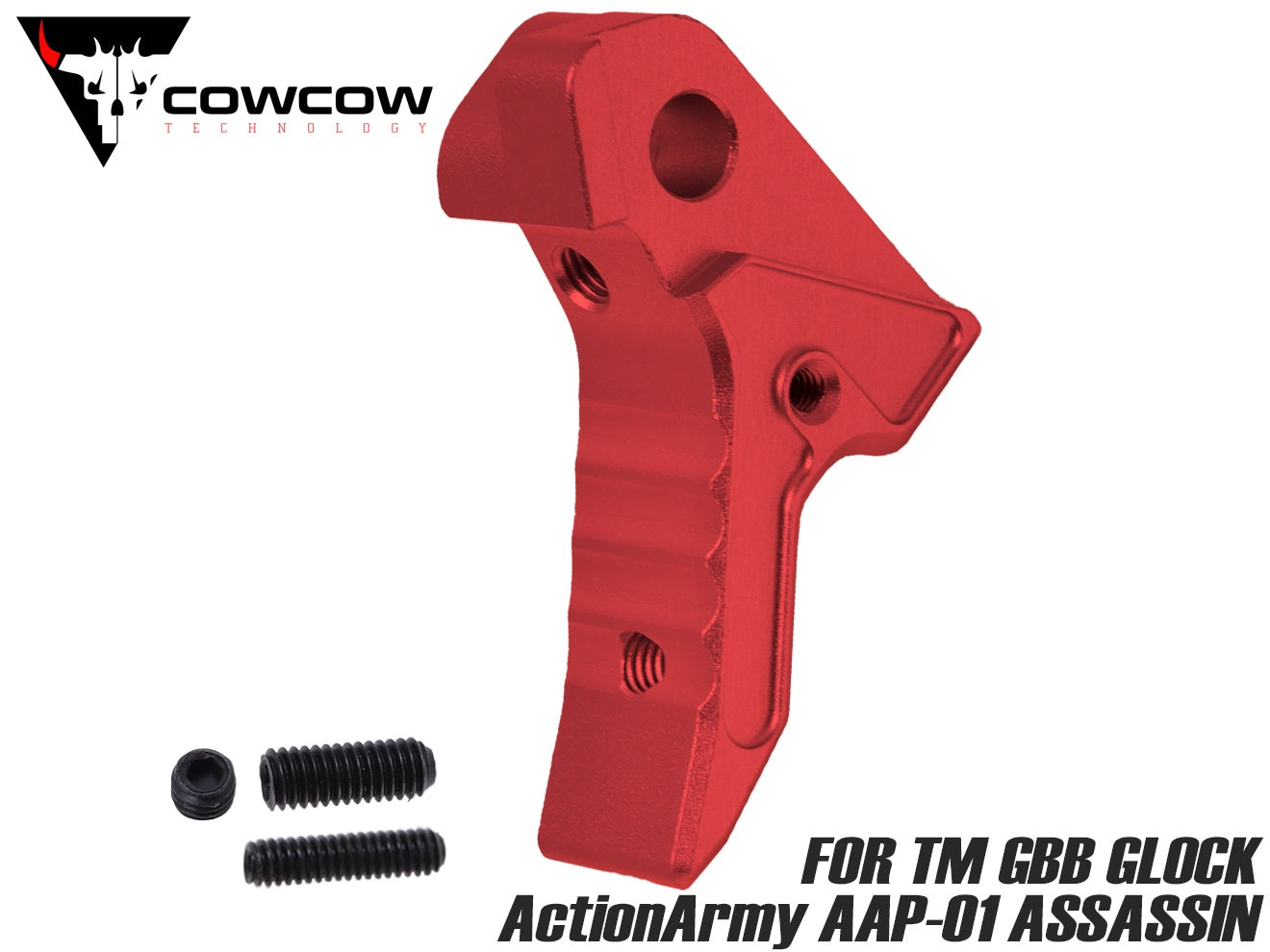 COWCOW TECHNOLOGY A6061 CNC アジャスタブルトリガー for マルイ GBB GLOCK/AA AAP-01 [カラー：ブラック / シルバー / ゴールド / レッド / ブルー / レインボー]