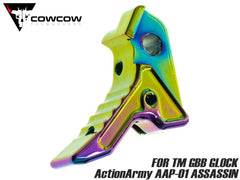 COWCOW TECHNOLOGY A6061 CNC アジャスタブルトリガー for マルイ GBB GLOCK/AA AAP-01 [カラー：ブラック / シルバー / ゴールド / レッド / ブルー / レインボー]