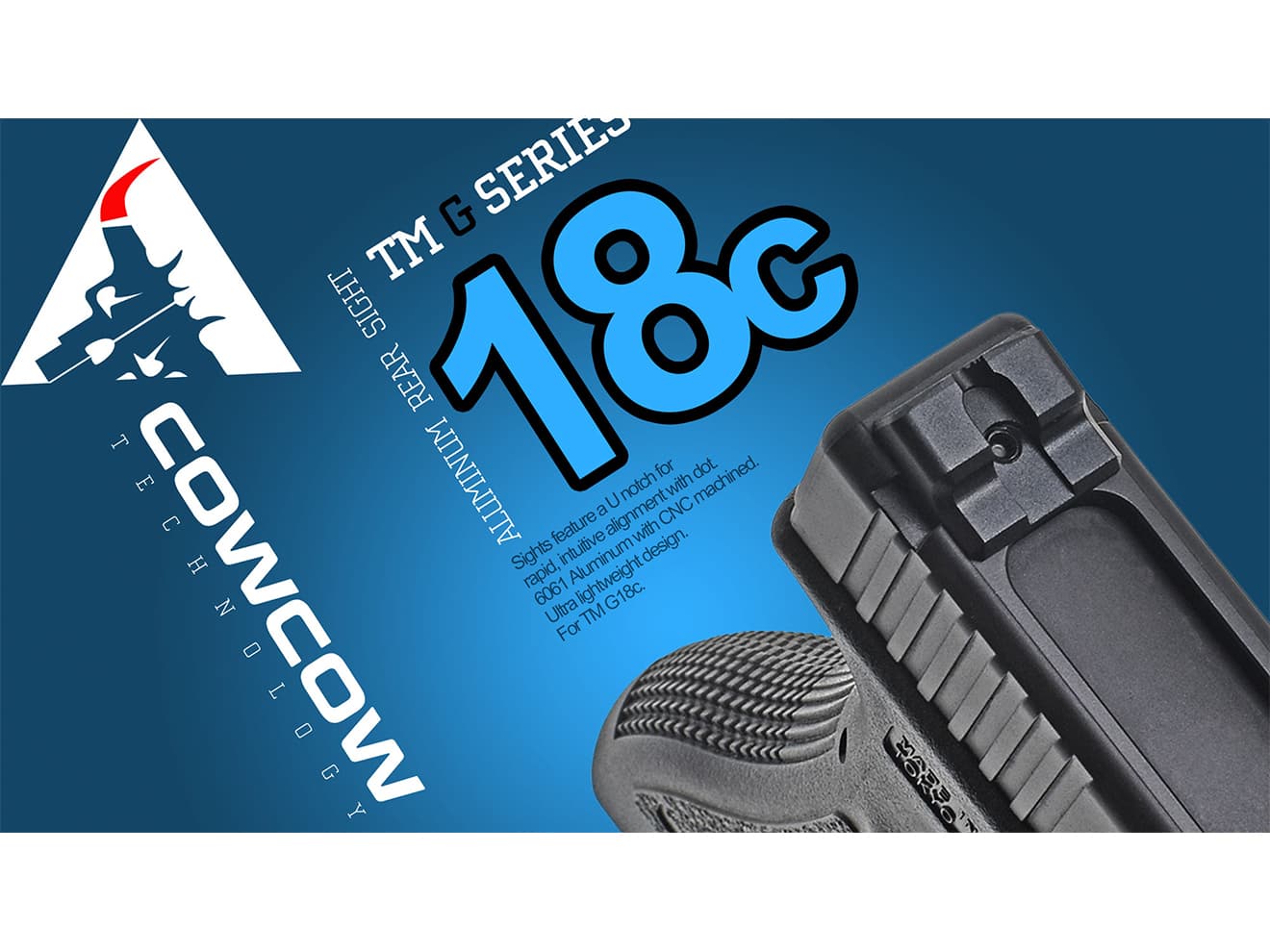 COWCOW TECHNOLOGY 10-8スタイル A6061 リアサイト TM G18C