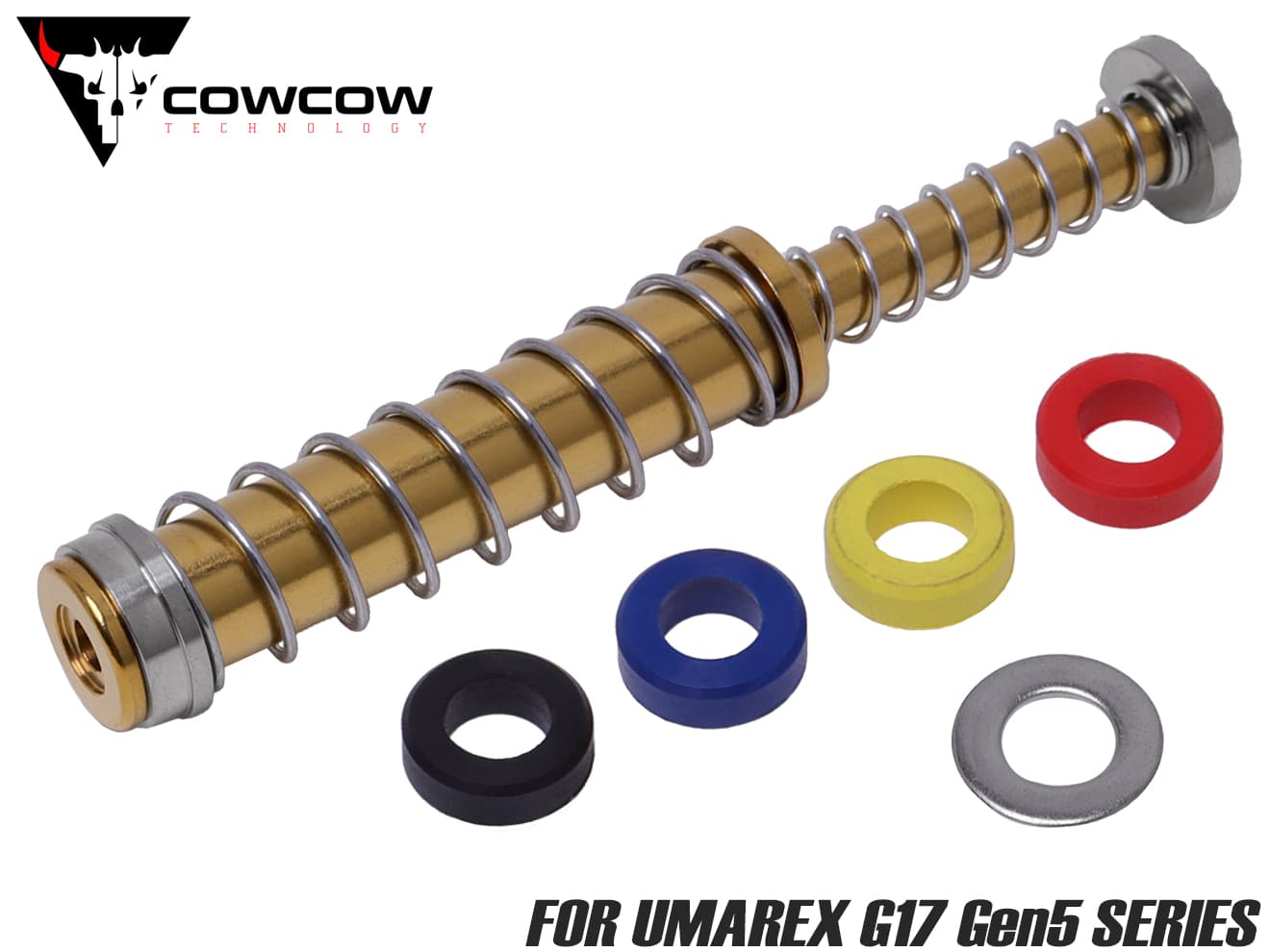 COWCOW TECHNOLOGY ステンレス リコイルスプリングガイド UMAREX G17 Gen5 [カラー：ブラック / ゴールド / シルバー]