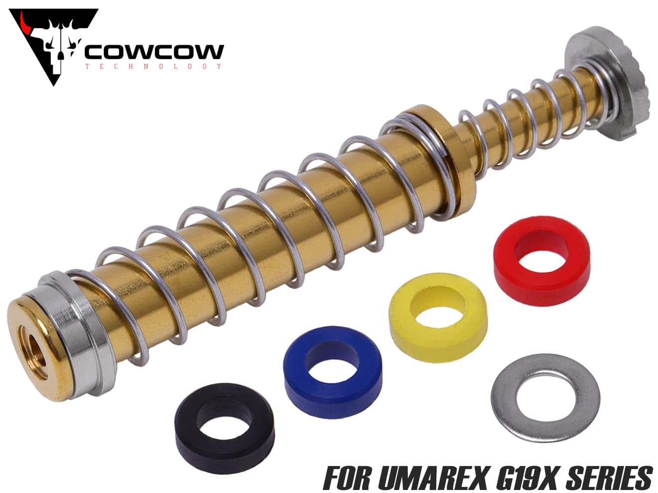 COWCOW TECHNOLOGY ステンレス リコイルスプリングガイド UMAREX G19X [カラー：ブラック / ゴールド / シルバー]
