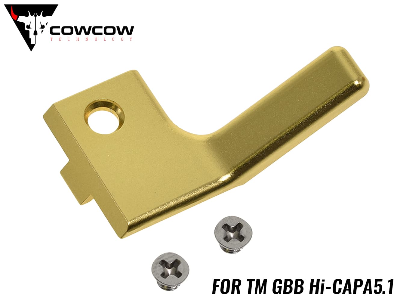 COWCOW TECHNOLOGY アルミCNC RAW コッキングハンドル スタンダード C 左出し用 TM Hi-Capa [カラー：シルバー / ブラック / ゴールド]